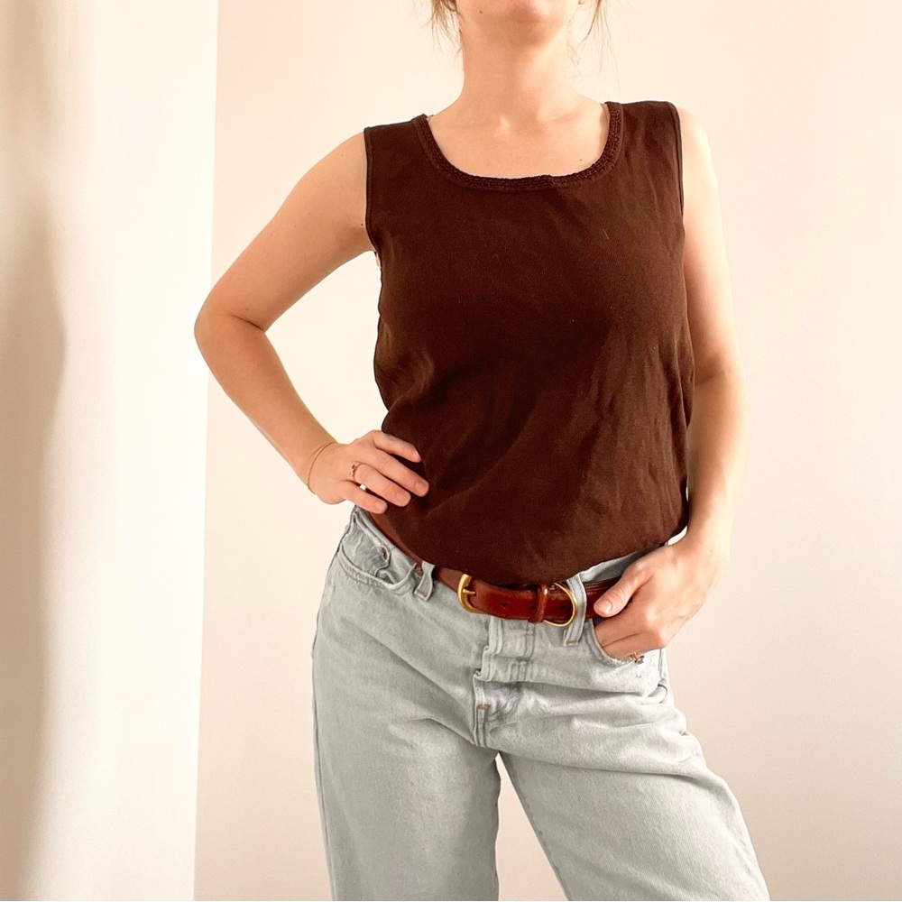 Vintage Brown Sleeveless Top